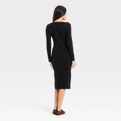 knee length dresses for ladies Navy Ella Sweater Dress