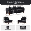 Modern Boucle Fabric Sofa Set - 1 Sofa and 2 chairs with Sleek Wooden Legs for Living Room or Home Office - Morden Fort - 2 of 4