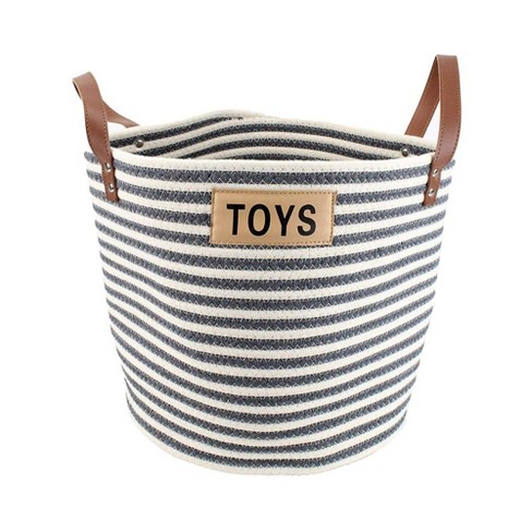 Midlee Two Tone Rope Dog Toy Storage Basket