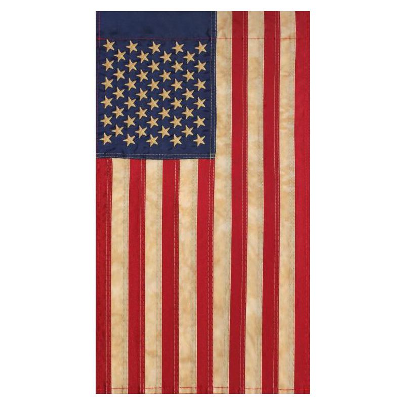 Northlight Embroidered Tea-Stained Patriotic USA House Flag 40" x 28", 4 of 5