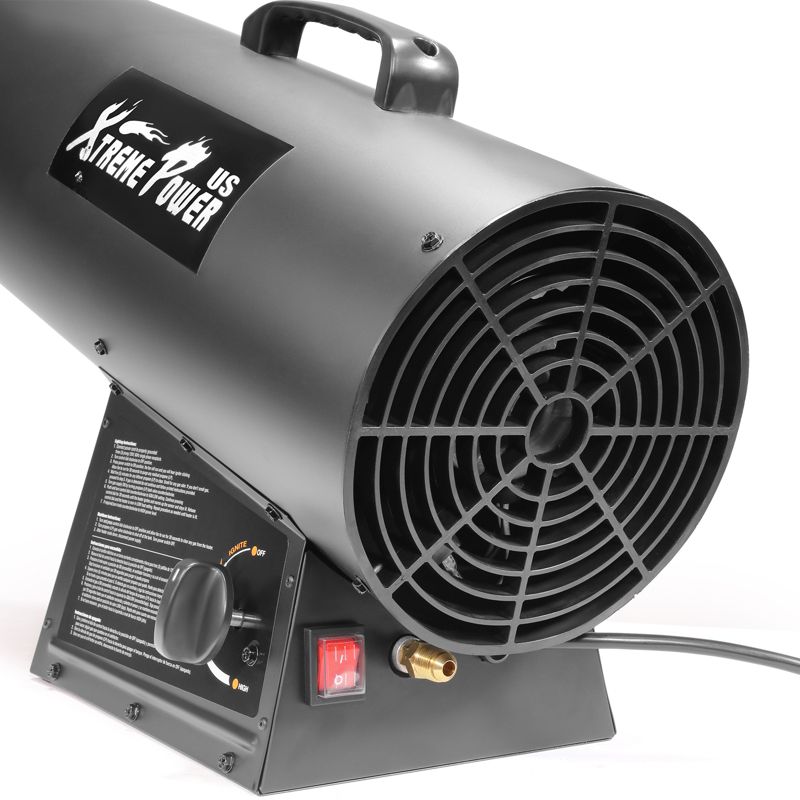 XtremepowerUS 100,000 BTU Propane Heater Forced Air Heater Adjustable Heat Output, Black, 2 of 6