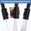 WOWOW 3-Function Kitchen Faucet Spray Head Replacement in Brushed Nickel - 2 of 4