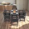 CAVINAS 7 Piece Outdoor Dining Set HDPE Outdoor Table and Chairs Modern Deck Table and Chairs with 6 Chairs for Patio - 4 of 4