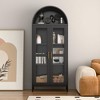 SUXXAN 73'' Metal Tall Arched Display Cabinet with Glass Doors and 2 Drawers, Assembly Required,Black - 4 of 4