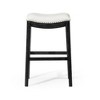 Maven Lane Adrien Rustic Backless Fabric Saddle Seat Bar Height Bar Stool - 2 of 4