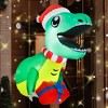 Costway 3.3' Christmas Inflatable Dinosaur Broke Out from Window Hanging Window Dinosaur - 2 of 4
