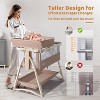 JOYMOR Baby Bassinet, 5 in 1 Bassinet Bedside Sleeper with Changing Table, 7 Height Adjustable, Rocking Bed with Wheels,Storage Basket for Newborn - 4 of 4