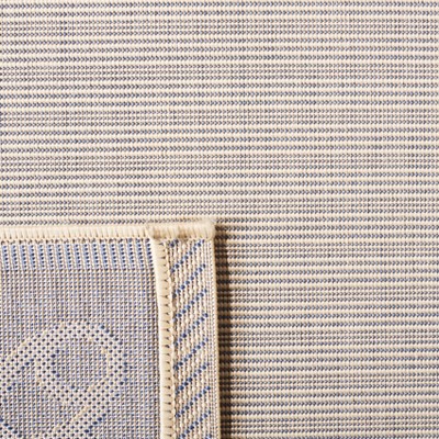 Reversible Beige Synthetic Flat Woven Rug 27" x 10"