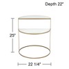 Kensington Hill Danica Modern Metal Accent Side End Table 25" x 22 1/4" Gold 2-Tier Half-Moon White Tempered Glass for Living Room Bedroom Bedside - 4 of 4