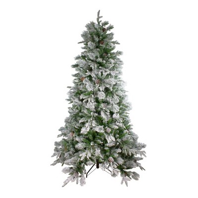  Northlight 6.5' Unlit Artificial Christmas Tree Full Flocked Mixed Colorado Pine 