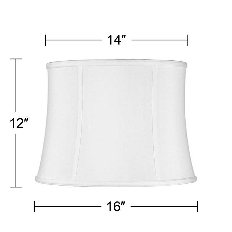 Imperial Shade White Medium Drum Lamp Shade 14" Top x 16" Bottom x 12" Slant (Spider) Replacement with Harp and Finial, 5 of 9