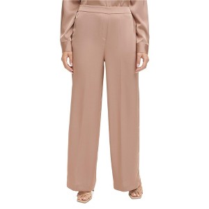 Calvin Klein Womens Pull On Satin Wide Leg Relaxed Casual Pants - 1 of 1