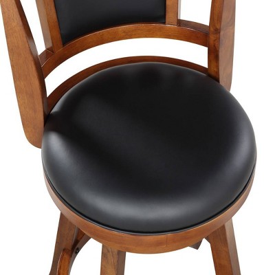 Avianna 29" Cherry Swivel Bar Stool with Leather Seat