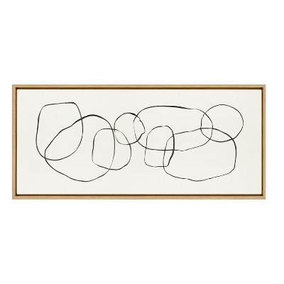 Dancing Circles Black and White Abstract Canvas Art