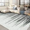 Washable Area Rugs Modern Striped Accent Rug Non Slip Geometric Floor Cover Stain Resistant Low Pile Indoor Carpet for Bedroom Living Room - 3 of 4