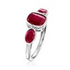 Ross-Simons 3.30 ct. t.w. Ruby 3-Stone Ring in Sterling Silver - 3 of 4
