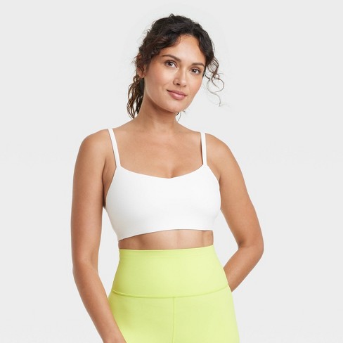 Women's Everyday Soft Light Support Strappy Sports Bra - All In Motion™  Cream Xs : Target