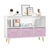 Okak Bedroom Dresser Bookcase with 3 Collapsible Fabric Drawers Ample Toy Storage Cabinet Children's Book Display for Hallway Kids Room - 3 of 4