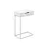 FONTOI C-shaped Side Table with Storage Drawer, Bedside Table, Snack Stand for Living Room, Bedroom, White, 10.25"*24.5"*16" - 4 of 4
