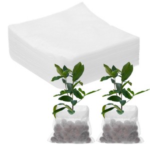 Unique Bargains Non-Woven Fabric Durable Plant Nursery Bags White - 1 of 4