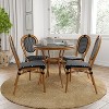 Merrick Lane Celia Set of Four Stacking Thonet Bistro Style Chair, PE Rattan Seat, and Metal Frame for Indoor/Outdoor Use - 2 of 4