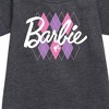 - Barbie - Argyle Graphic Short Sleeve Fleece Dress - 2 of 3