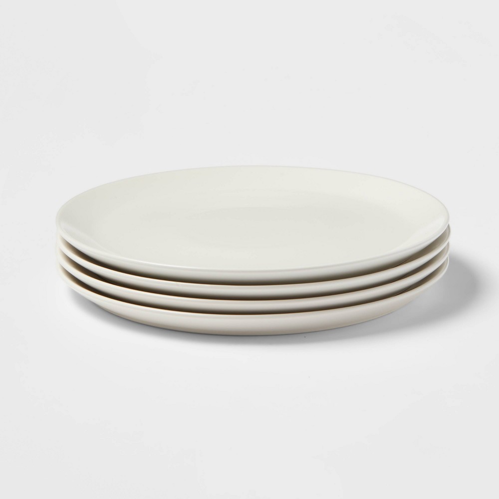 10" 4pk Stoneware Acton Dinner Plates White - Threshold