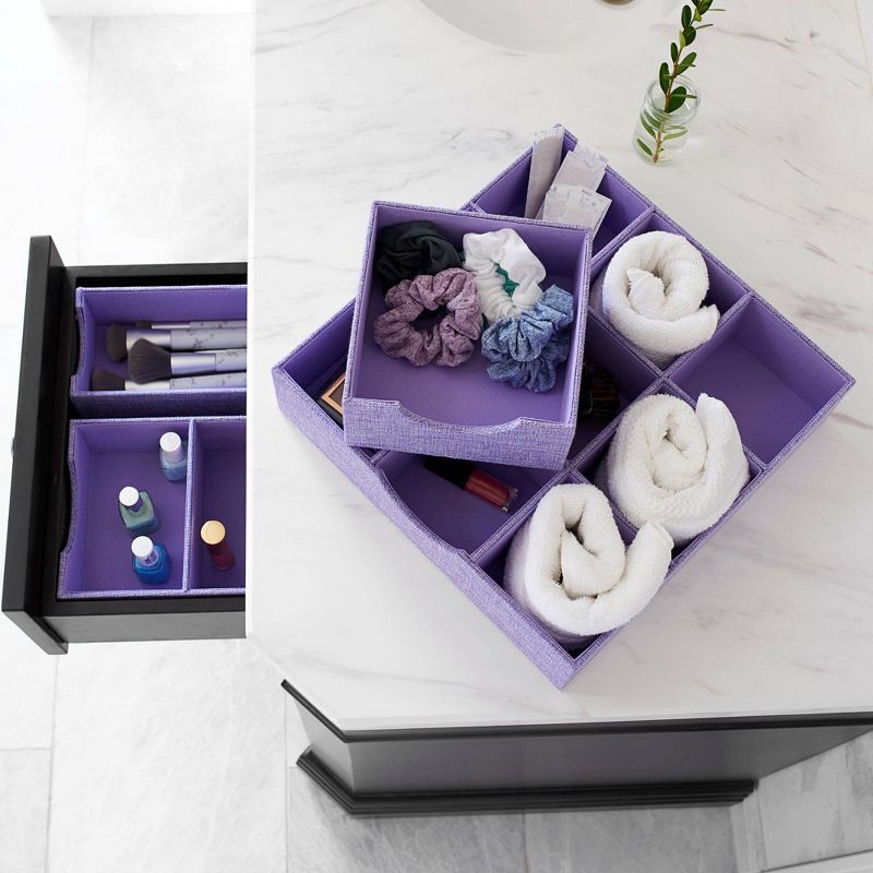 Household Essentials Set of 2 Square Drawer Trays Iris Heather, 5 of 12