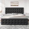 Bed Frame with 4 Storage Drawers and Linen Upholstered Headboard, Wooden Slats Support, Button Tufted Design, No Box Spring Needed - 4 of 4