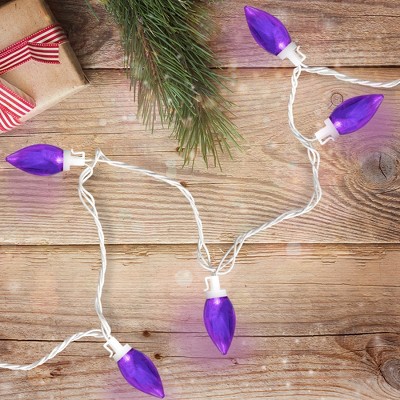 Northlight LED C9 Christmas Lights - Purple - 16' White Wire - 25ct