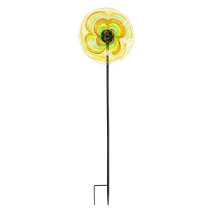 Wind & Weather 10" Handcrafted Blown Glass Flower With Metal Garden Stake - 1 of 4
