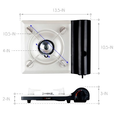 Compact Black and Silver Portable Gas Stove with Single Burner