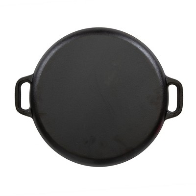 Stansport Pre-Seasoned Black Cast Iron Pizza Pan with Handles