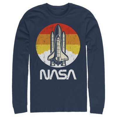 Men's Nasa Sunset Retro Launch Long Sleeve Shirt : Target