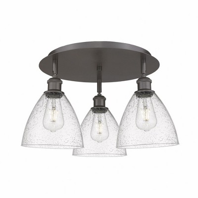 Bristol Glass - 3 Light Flush Mount In Industrial Style-10 Inches Tall and 19.25 Inches Wide