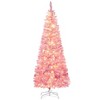 NicBex 6ft Prelit Snow Flocked Artificial Christmas Tree with 500 Branch Tips, Warm LED Lights and Metal Base for Indoor - 2 of 4