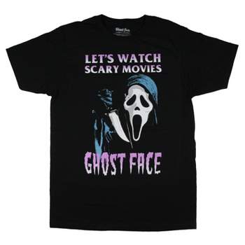 Scream Men's Ghost Face Let's Watch Scary Movies Graphic Print T-Shirt Adult