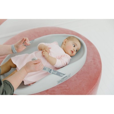 Cool Gray Ergonomic Foam Baby Changing Pad with Safety Belt