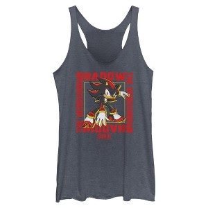 Womens Sonic the Hedgehog Shadow Text Frame Racerback Tank - 1 of 4
