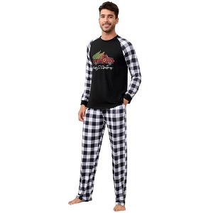 Christmas Pajamas for Family Pjs Matching Sets PlaidShirts Pants Sleepwear Nightwear Women Men Kids - 1 of 4