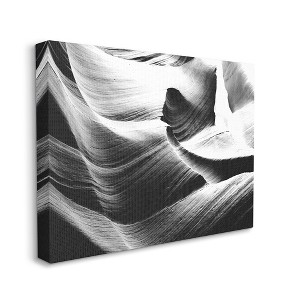 Stupell Industries Abstract Canyon Edge Smooth Rock Black White Gallery Wrapped Canvas Wall Art, 24 x 30 - 1 of 4