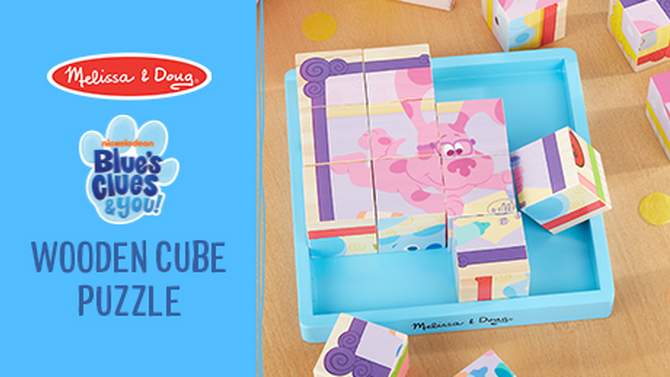 Melissa &#38; Doug Blues Clues &#38; You! 16pc Wooden Cube Puzzle, 2 of 11, play video