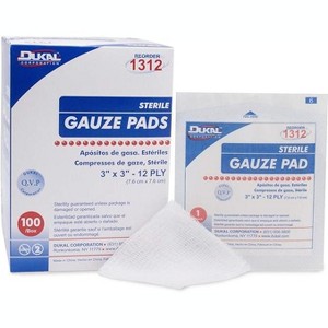Dukal Sterile Gauze Pads 12 Ply, 3X3" Pad, 100 Count - 1 of 3