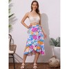 INSPIRE CHIC Women's Tropical Floral Print Ruffle Self-Tie Knot Split Beach Wrap Midi Skirt - 3 of 4