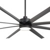 Airsurfer Oversized 84'' Color-Changing Integrated LED Matte Black with Black Blades Ceiling Fan With Light - Remote Included ( 8 -Blade ) - 4 of 4