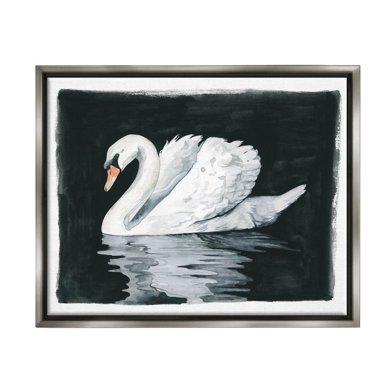 Stupell Industries Beautiful Swan Black ReflectionFloater Canvas Wall Art, 1 of 6