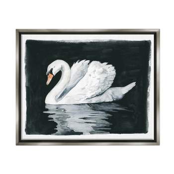 Stupell Industries Beautiful Swan Black ReflectionFloater Canvas Wall Art