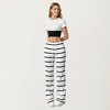 Anna-Kaci Women's Striped Drawstring Lounge Pants with Elastic Waistband and Relaxed Wide Leg Fit - 2 of 4