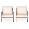 Sapphtopaz Outdoor Dining Chairs Modern Outdoor Patio Chairs with Wood Frame, Cushions for Garden, Balcony - 2 of 4