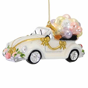 Huras Family 3.0 Inch Wedding Convertible Ornament Balloons Automobile Bride Groom Tree Ornaments - 1 of 3